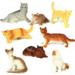 U.S. Toy Assorted Plastic 2 Cat Figure Toys (12)