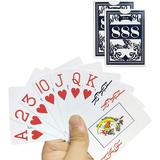 2PCS Plastic Playing Cards Jumbo Index Waterproof Fits Bridge Poker Go Fish Poker Blackjack Hearts Card Games for Pool Beach Water (2 PCS Blue)