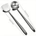 2pcs/set Stainless Steel Kitchen Utensils Set Wok Spatula And Ladle Frying Spoon Frying Shovel Vegetable Frying Spoon Extended Handle Shovel Kitchen Utensils For Household Use Kitchen Suppli