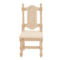 1:12 Dollhouse Armless Chair Unpainted Birch European Palace Style Miniature Chair Model for Kids Decoration