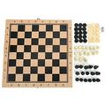 3?In?1 Wooden Chess Checkers Backgammon Folding Portable Interactive Chess Board ToyS 24 x 24cm / 9.4 x 9.4in YaoFengYing12