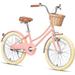 Glerc Little Molly 20 inch Kids Girls Bike for 7-13 Years Old Child Peach