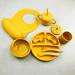 Kids Plate Silicone Portable Kids Bowl Drain Cup Bib Baby Snack Tool Set