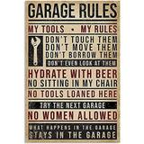 Fun Jigsaw Puzzle for Adults 500 Pieces Vintage Garage Rules Wooden Puzzles Best Brain Exercises Educational Gift Home Decor 20.5 x 15 Inch