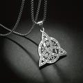 1pc Stainless Steel Viking Witch Celtic Knot Pendant Necklace - Protection Amulet Jewelry for Women and Men