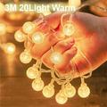 Christmas Lights 118.11inch Crystal Balls LED Fairy String Lights Christmas Decoration Garland Festoon Led Light Room Decor Navidad Noel 2022 New Year USB/Battery Power LED Ball Garland Lights Waterpr