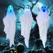 TQWQT 3PCS Halloween Decorations Outdoor Ghost Windsock LED Hanging Decor - 27.5in Hanging Ghosts For Trees Outdoor Ghost Halloween DÃ©cor