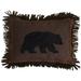 Carstens Black Bear Fringe Rustic Cabin Throw Pillow 16x20