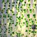 GEEKEO Artificial Ivy Garland Green Leaf LED Lights String 10M/32.8ft Vine Hanging Garland with Warm White 100 LED String Light Fairy Hanging for Home Kitchen Garden Office Wedding Wall Decoration