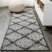 Tuscany Ornate Medallions Black/Ivory 2 ft. x 10 ft. Indoor/Outdoor Runner Rug