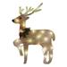 Moocorvic Lighted Christmas Reindeers Outdoor Decorations 10 Inch Light Up Xmas & Santa Sleigh with Lights Festive Holiday Front Door Garden Patio Yard Lawn Display