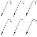 6 Pcs Coat Hangers Solar Power Lights Solar Lamps Outdoor Stake Hook Hook Pile Iron