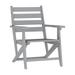Flash Furniture Commercial Grade Adirondack Dining Chair with Fold Out Cup Holder Weather Resistant Recycled HDPE Adirondack Chair in Gray
