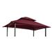 8x5Ft Grill Gazebo Replacement Canopy Double Tiered BBQ Tent Roof Top Cover BURGUNDY