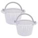 JIASEN Pool Supply Swimming Pool Plastic Skimmer Replacement Basket (Set of 2) - Remove Leaves and Debris - 6.3 Top 4 Bottom 3 Deep - Not Weighted