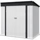 YiSHOP 6 x 4 FT Outdoor Storage Shed Metal Garden Tool Sheds & Outdoor Storage House for Patio Lawn Backyard (White)