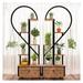 2 Pcs 5 Tier Metal Indoor Plant Stand with Wheels Wood Plant Stands Multi-Purpose Plant Stands for Outdoor Home Decor Balcony Patio Garden Gardening Gifts for Mom