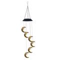 DTOWER Solar Moon Wind Chimes for Outside Solar Powered Wind Chimes with Moon Outdoor Hanging Lights Warm LED Outdoor Moon Decor Gifts for Wife Mother Grandmom Christmas Bronze 30