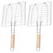 4 pcs Barbecue Grilling Basket Fish Grill Basket Grill Net BBQ Clip Roast Fish Vegetable Tool