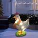HTHJSCO Party Light-up Decoration Yard Christmas Light-Up Decoration Chicken with Scarf Xmas Holiday Outdoor Resin Ornaments LED with Light Atmosphere Christmas Decorations Christmas Home Decor