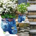 Crcmjuhgsa Flower Pots Creative Jeans Resin Flower Pot Flower Pot Cute Flower Pot Vintage Resin Jeans Shape Garden Statue Flower Pot DIY Flower Pot For Home Yard Outdoor Decoration