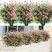 12 Bundles Artificial Flowers Fake Boxwood Shrubs UV Resistant No Fade Faux Greenery Faux Plastic Lotus for Home Garden Hanging Planter Indoor Porch Patio Office Wedding Decoration (Pink)
