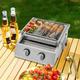 Camping BBQ Gas Grill 2-Burner Outdoor Picnic Gas Grill Stainless Steel Barbecue Gas Grill