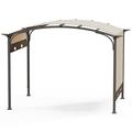 10.8 ft x 8.8 ft Metal Arched Pergola with Retractable Canopy Tent for Party BBQ