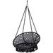 Bahia Macrame Hammock Chair Hanging Chair For Bedroom Rope Boho Swing Chair Indoor Macrame Swinging Chair Outdoor Hand Woven Rope Hammock Accent Chair - Black Hammock Chair