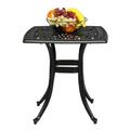 Garden Outdoor Cast Aluminum Square End Table Side Table for Backyard Pool