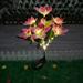 Solar Flower Lights Outdoor Waterproof IP65 Solar Lights Outdoor Flowers Solar Lotus &Peachblossom Garden Decorative Lights Led Flowers Decor Auto On/Off Bright Up to 12Hrs