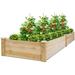 Raised Garden Bed Planter Wooden Elevated Vegetable Planter Kit Box Grow for Patio Deck Balcony Outdoor Gardening Natural