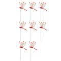 8PCS Dragonflies Garden Pole Decorative Garden Flowers Potted Ornaments Artificial DragonflyStakes Indoor Outdoor Yard Garden Flower Pot Decoration