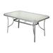 Flash Furniture Commercial Grade 35 x 59 Rectangular Patio Table with Tempered Glass Top with Umbrella Hole and Steel Tube Frame in Silver