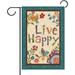 Happy Life Decoration Small Garden Flag Flowers and Birds House Courtyard Outdoor Butterfly Flower Decoration Double sided Autumn Active Farmhouse Outdoor Decoration 12 x 18