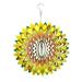 Sunflower Wind Spinners-12 Inches 3D Reflective Hanging Wind Spinners 3D Garden Sculpture Spinners Outdoor Hanging Decor