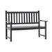 Merrick Lane Indoor/Outdoor Patio Bench/Dual-Person Loveseat with Slatted Acacia Wood Design for Use in Sunroom Backyard Porch or Garden in Black