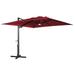 Mondawe 10x10ft Patio Umbrella Outdoor Square Large Cantilever Windproof Offset and Heavy Duty Sun Umbrella with Bluetooth Speaker for Garden Deck Pool Red