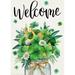 Covido Welcome St Patricks YPF5 Day Shamrock Decorative Garden Clover Mason Jar Daisy Flower Yard Outside Decorations Gold Horseshoe Irish Holiday Outdoor Small Home Decor Double Sided 12x18