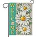 Welcome Spring Daisy Flower Garden Flag Double Sided Floral Eucalyptus Leaves Teal Decorative Yard Outdoor Home Small Decor Butterfly Summer Farmhouse Burlap Outside House Decoration 12 x 18