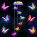 1pc Solar Butterfly Wind Chimes Color Changing Solar Wind Chimes For Outside Waterproof Solar Powered Wind Chime Outdoor Solar Light LED Multi-Color Light Cover Gift For Christmas Garden Decor