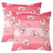 Set of 2 Child Pig 20x20 Inch Pillow Covers Cute Farmhouse Animal Cushion Covers Kawaiian Bedroom Decor Throw Pillow Covers For Kids Girls Pink Stripes Pattern Decorative Pillow Covers Room Decor