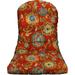 Indoor Outdoor Tufted Adirondack Patio Chair Seat Cushion | All Weather Water Fade Resistant ester Fabric | 42.5â€� H X 21â€� W | Fanfare Carnival Orange