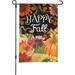 Funny Pumpkin Floral Small Fall Garden Flag for Outside 12x18 Inch Double Sided Yard Lawn Farmhouse Outdoor Halloween Christmas Thanksgiving Holiday Decor