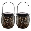 moobody 2 in 1 Solar Lights 2pcs Lanterns for Hanging or Hand Carry Waterproof Auto Light on/off for Dining Table Passages Party Courtyards