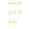 VIVAWM 8PCS Dragonflies Garden Pole Decorative Garden Flowers Potted Ornaments Artificial DragonflyStakes Indoor Outdoor Yard Garden Flower Pot Decoration