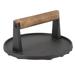 Cast Iron Grill Press Round Heavy Duty 3 Lbs Prevent Scalding Burger Press with Handle for Kitchen LMZ