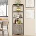 Corner Shelf Cabinet 70.9 Inch Tall Corner Bookshelf Industrial Shelves Rustic Storage Rack Bookcase Large Bookshelves Plant Stand for Living Room Bedroom Home Office Kitchen(Grey)