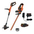 Black & Decker LHT321LSTE525-BNDL 20V MAX POWERCUT 22 in. Cordless Hedge Trimmer Kit and 20V MAX EASYFEED 12 in. Cordless String Trimmer/Edger Kit with 3 Batteries (1.5 Ah) Bundle