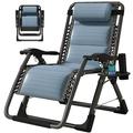 NAIZEA Zero Gravity Chair Adjustable Lawn Recliner Folding Lounge Recliners with Headrest and Cup Holder